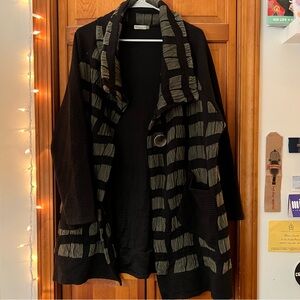 Striped Black and Gray Women's Cape
